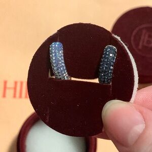 hillberg and berk small two tone reversible sparkle hoop earrings